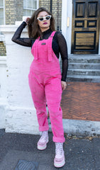 Pink Stretch Corduroy Dungarees - Run & Fly