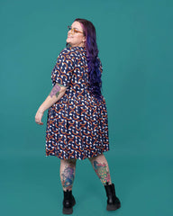 Over the Rainbow and Clouds Oversized Smock Dress - Run & Fly