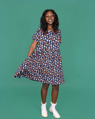 Over the Rainbow and Clouds Oversized Smock Dress - Run & Fly