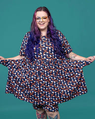 Over the Rainbow and Clouds Oversized Smock Dress - Run & Fly
