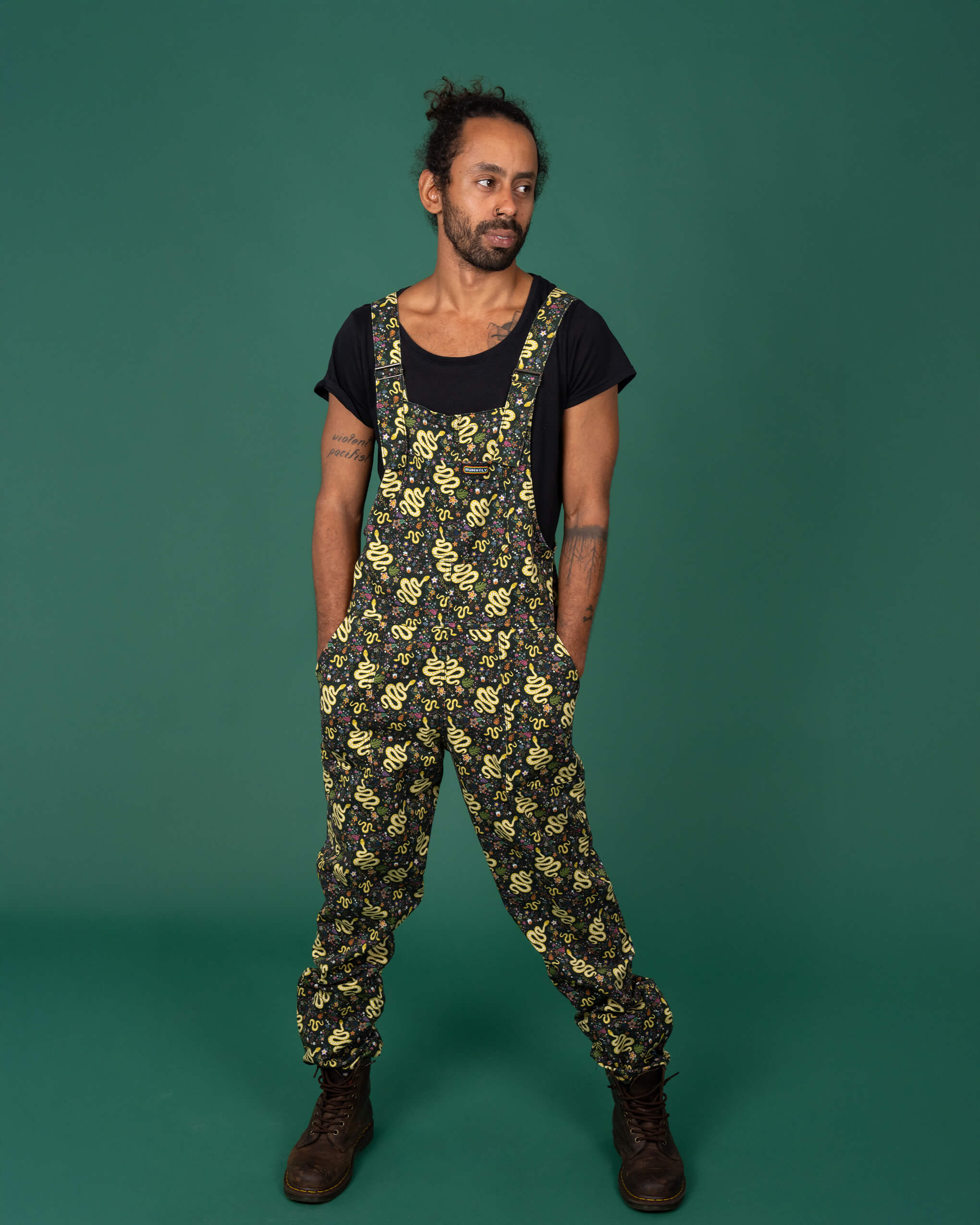 Serpent Garden Snakes Stretch Twill Dungarees - Run & Fly