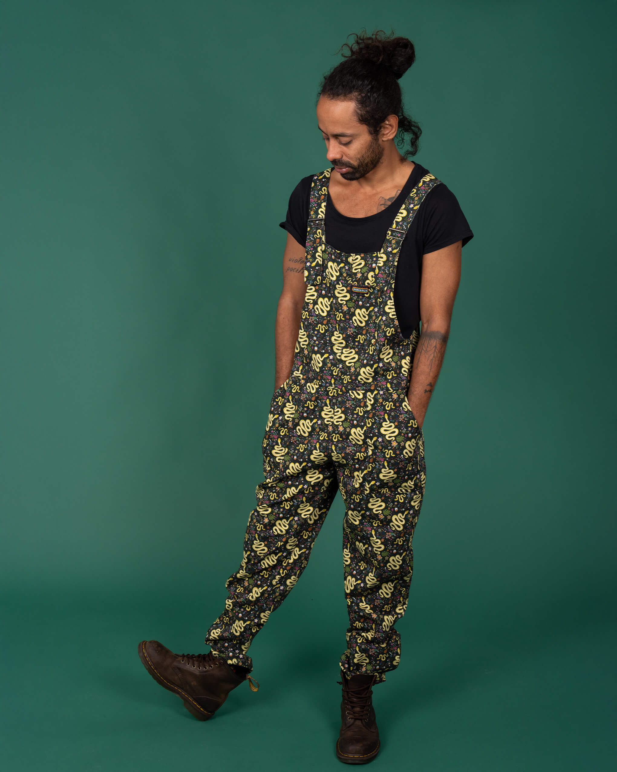 Serpent Garden Snakes Stretch Twill Dungarees - Run & Fly