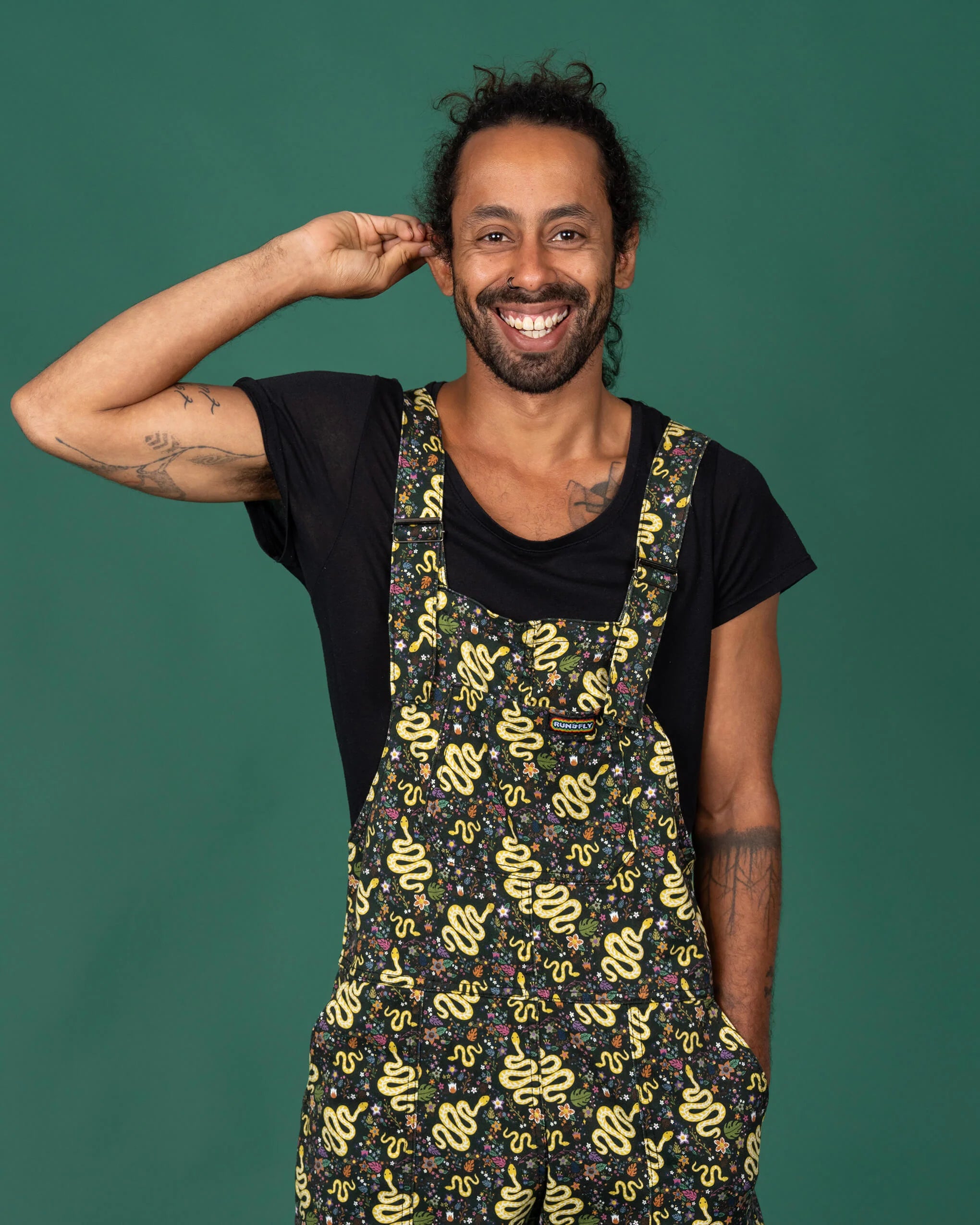 Serpent Garden Snakes Stretch Twill Dungarees - Run & Fly