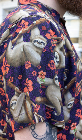 Island Time Sloth Short Sleeve Shirt - Run & Fly