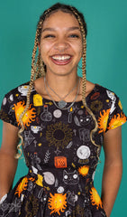 Katie Abey Solar Witch Stretch Belted Tea Dress with Pockets - Run & Fly