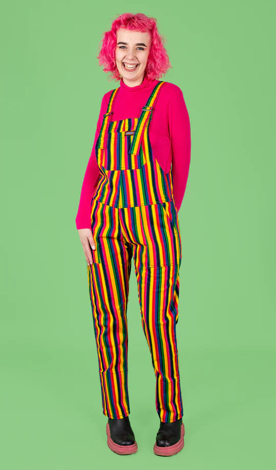 Rainbow Stripe Dungarees - Run & Fly