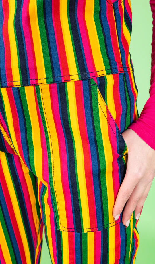 Rainbow Stripe Dungarees - Run & Fly