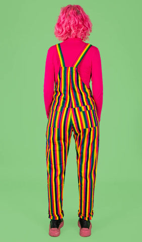 Rainbow Stripe Dungarees - Run & Fly