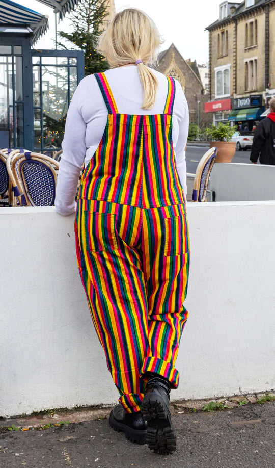 Rainbow Stripe Dungarees - Run & Fly