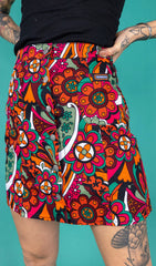 Swirly Floral A Line Skirt - Run & Fly