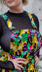 Black Tiger Lily Flared Pinafore - Run & Fly