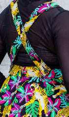 Black Tiger Lily Flared Pinafore - Run & Fly