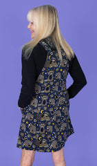 Trash Pandas Racoon Stretch Twill Pinafore Dress - Run & Fly