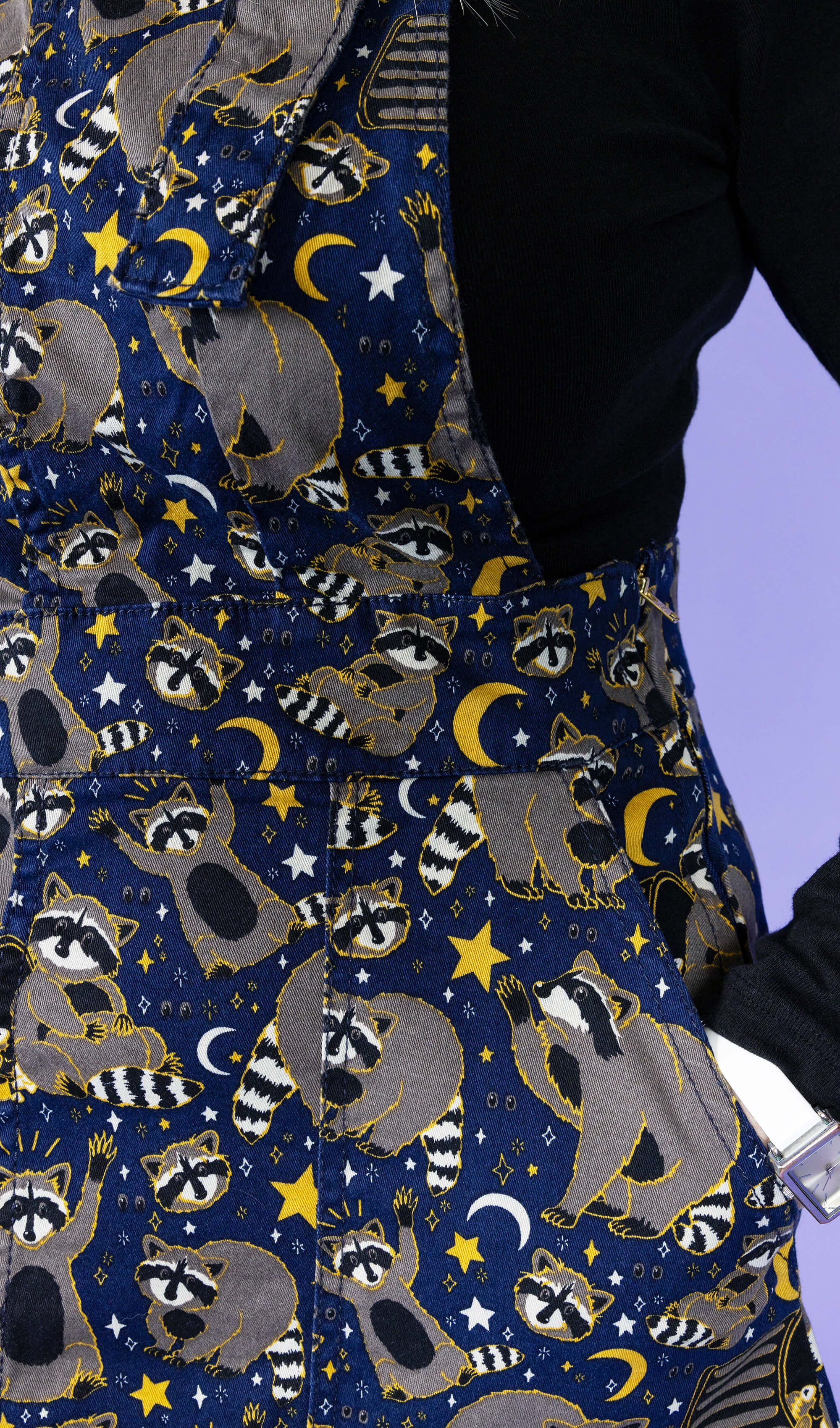 Trash Pandas Racoon Stretch Twill Pinafore Dress - Run & Fly