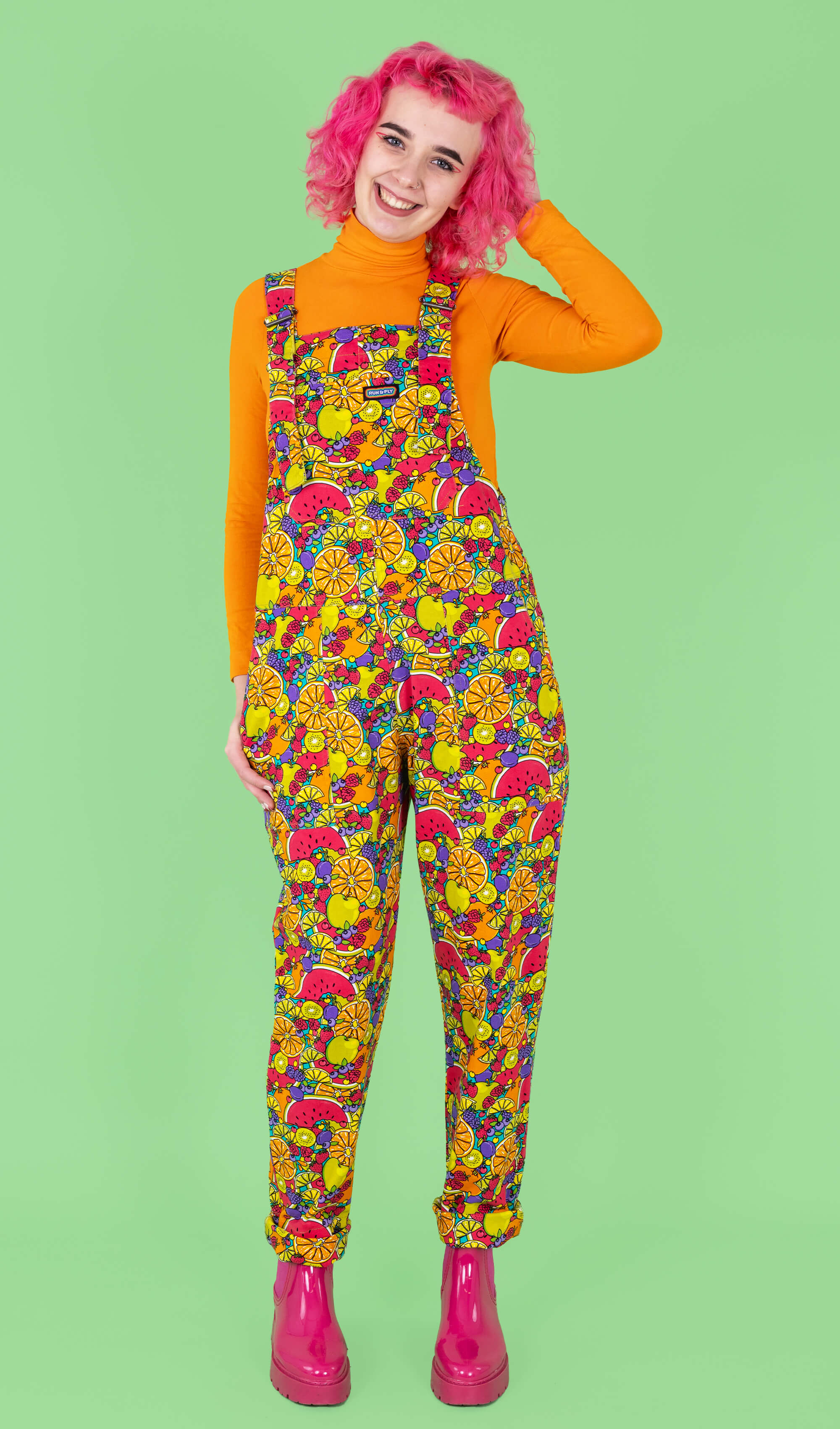 Tutti Frutti Stretch Twill Dungarees - Run & Fly