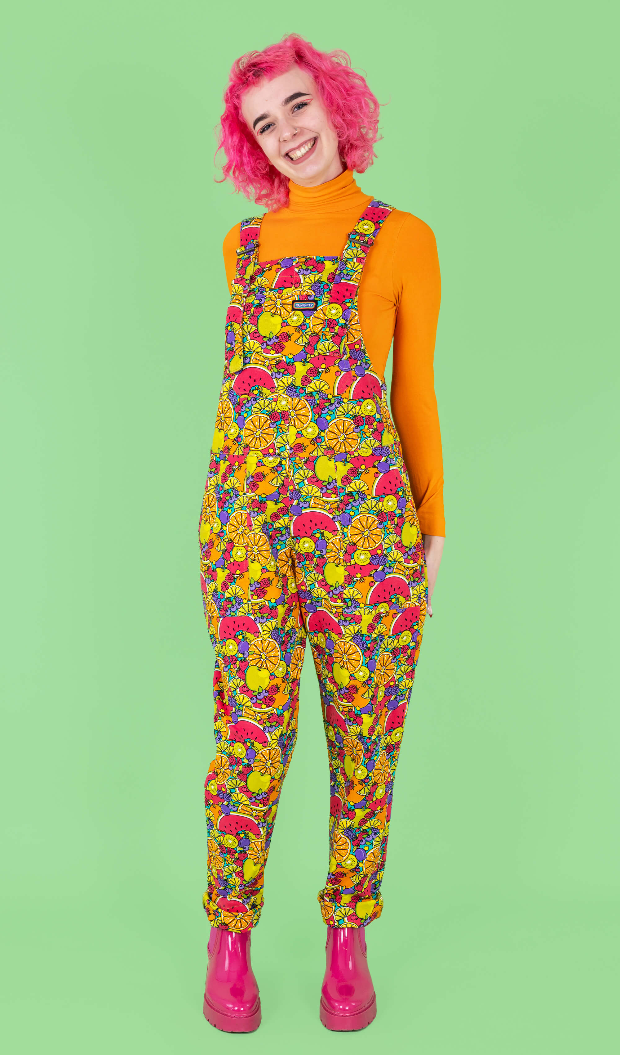 Tutti Frutti Stretch Twill Dungarees - Run & Fly