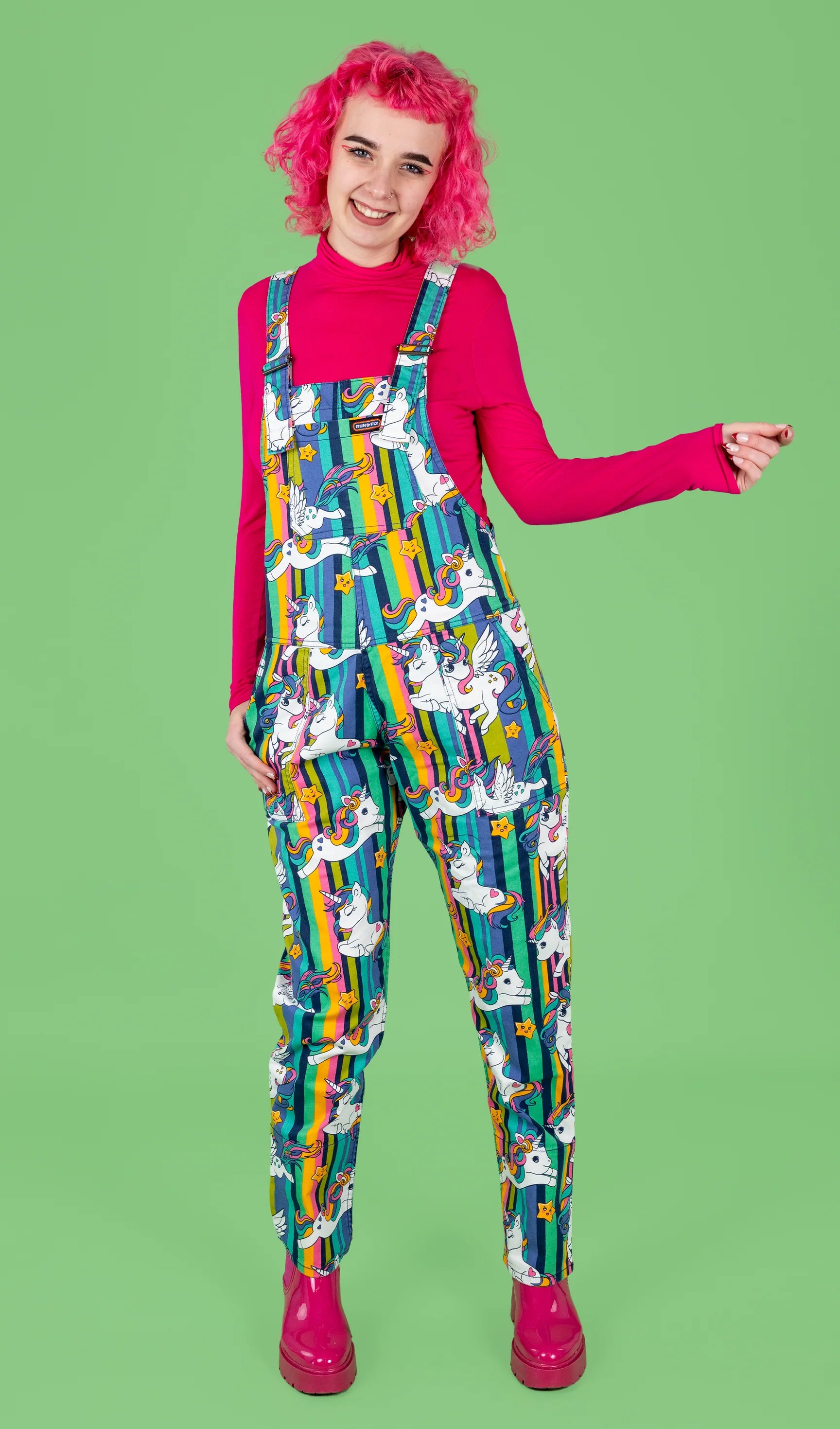 Unicorns Stripe Dungarees - Run & Fly (4XL)