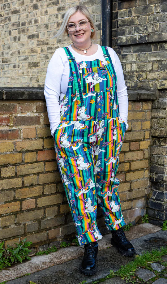 Unicorns Stripe Dungarees - Run & Fly (4XL)