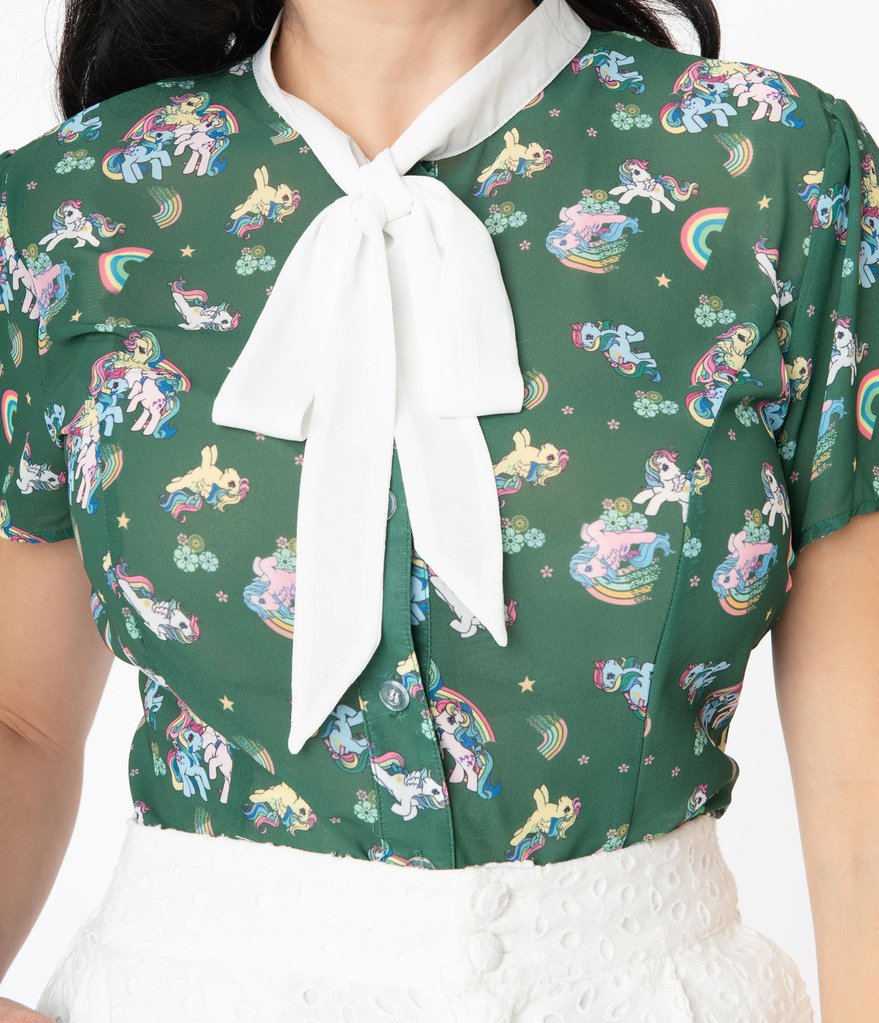 My Little Pony Rainbow Playtime Print Elsie Blouse - Unique Vintage