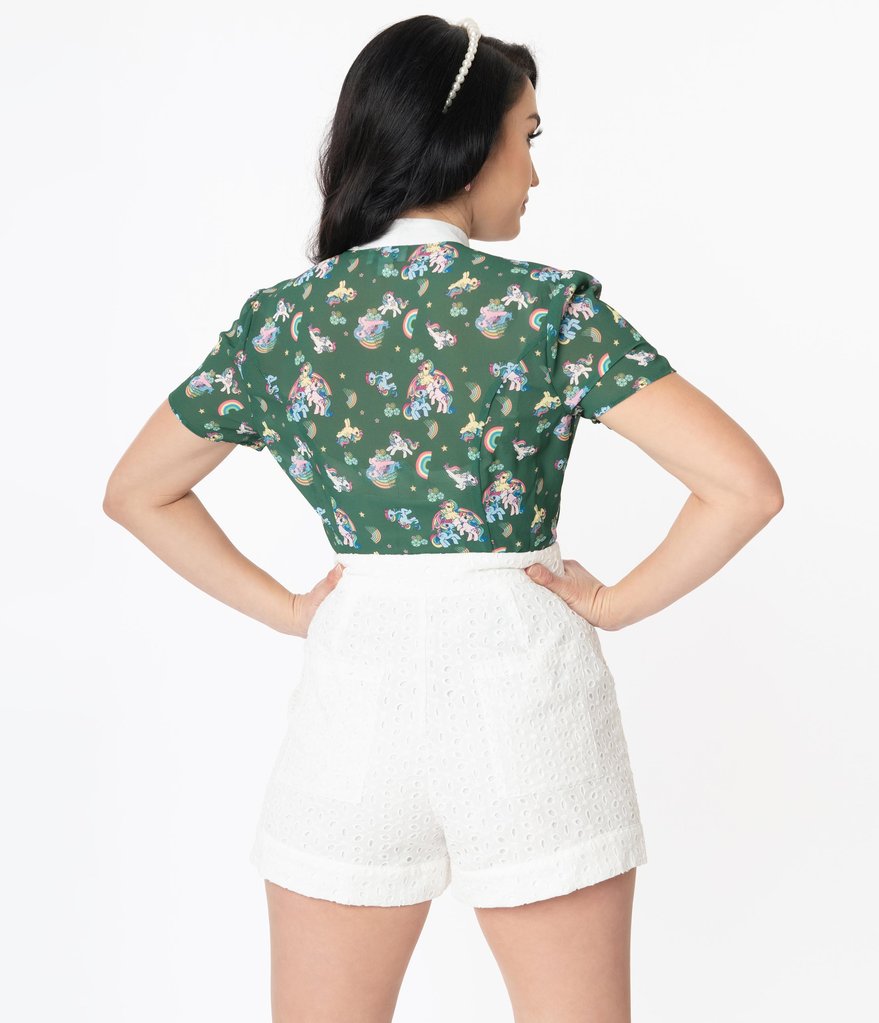 My Little Pony Rainbow Playtime Print Elsie Blouse - Unique Vintage