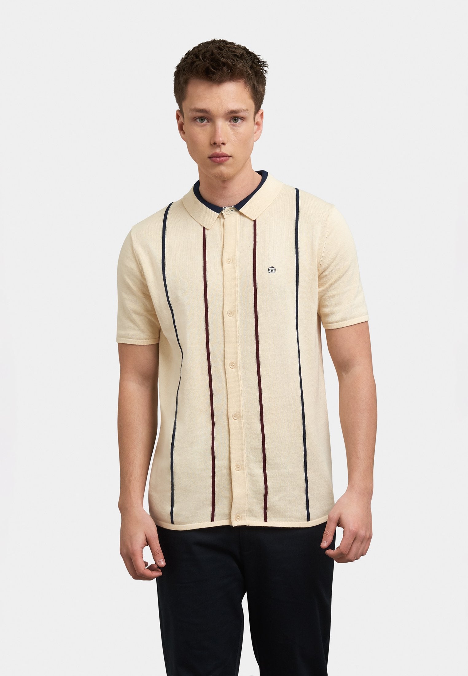 Eden Button Up Knit Polo - Merc (Last Available)