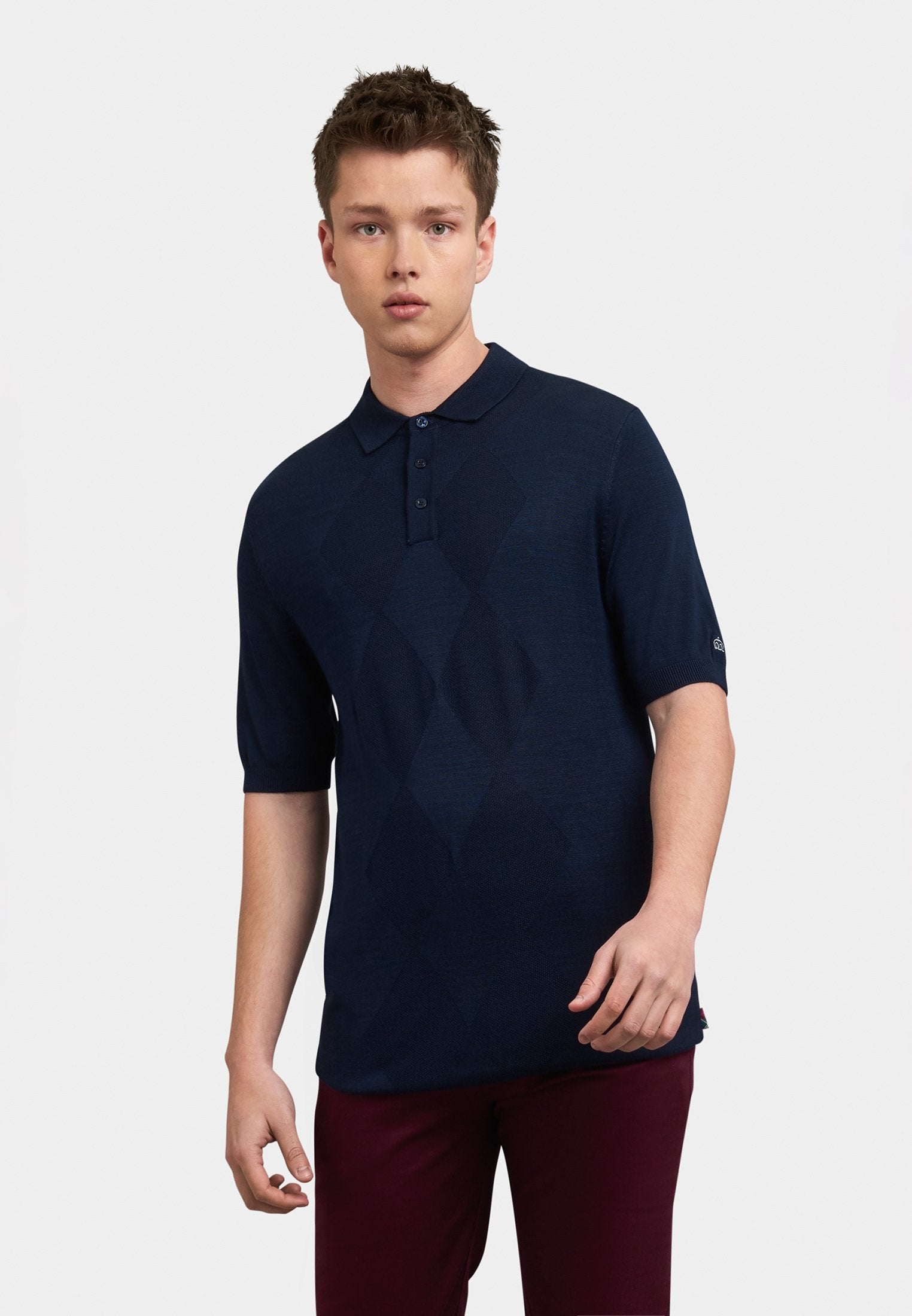 Stokes Knit Polo - Merc