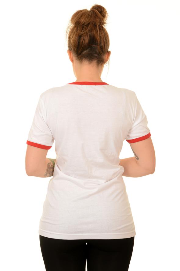 White Ringer Retro Rainbow Striped T Shirt - Run & Fly