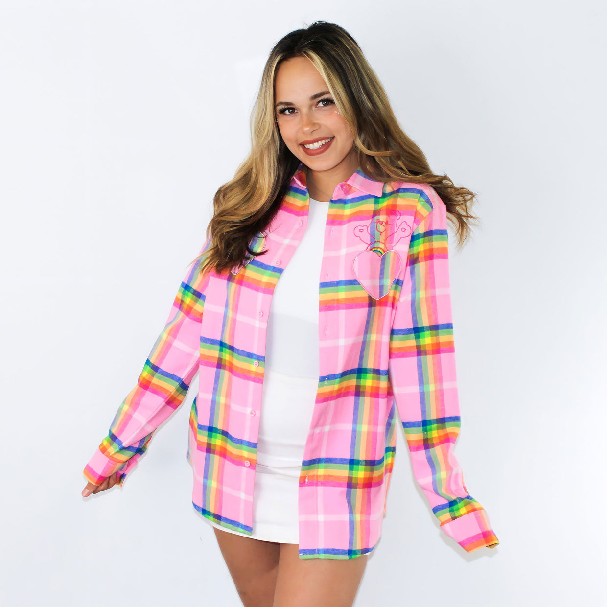 Care Bears Cheer Bear Flannel Shirt - Cakeworthy