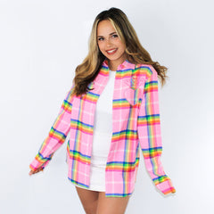 Care Bears Cheer Bear Flannel Shirt - Cakeworthy