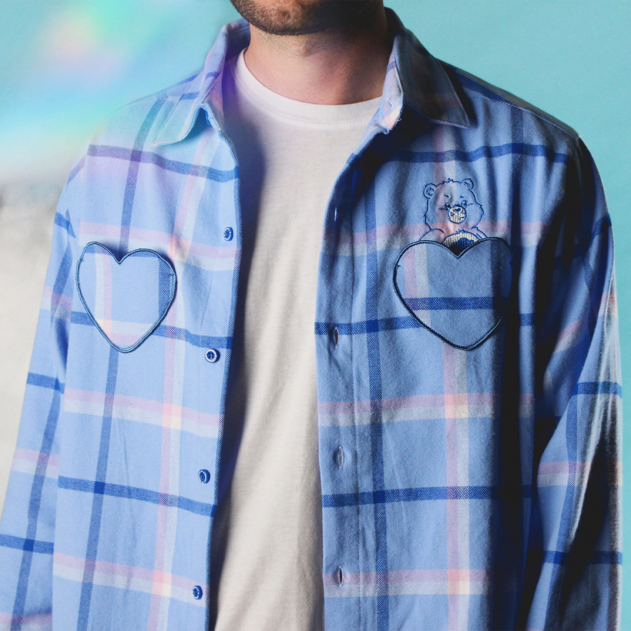 Care Bears Grumpy Bear Flannel Shirt - Cakeworthy