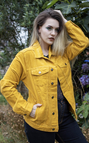 Retro Vintage Gold Cord Western Jacket - Run & Fly
