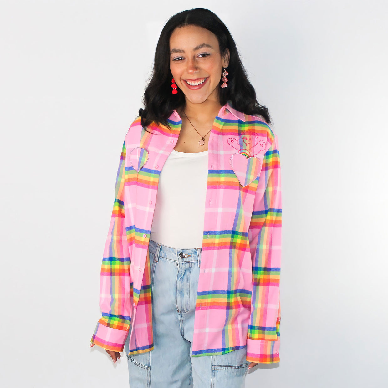 Care Bears Cheer Bear Flannel Shirt - Cakeworthy