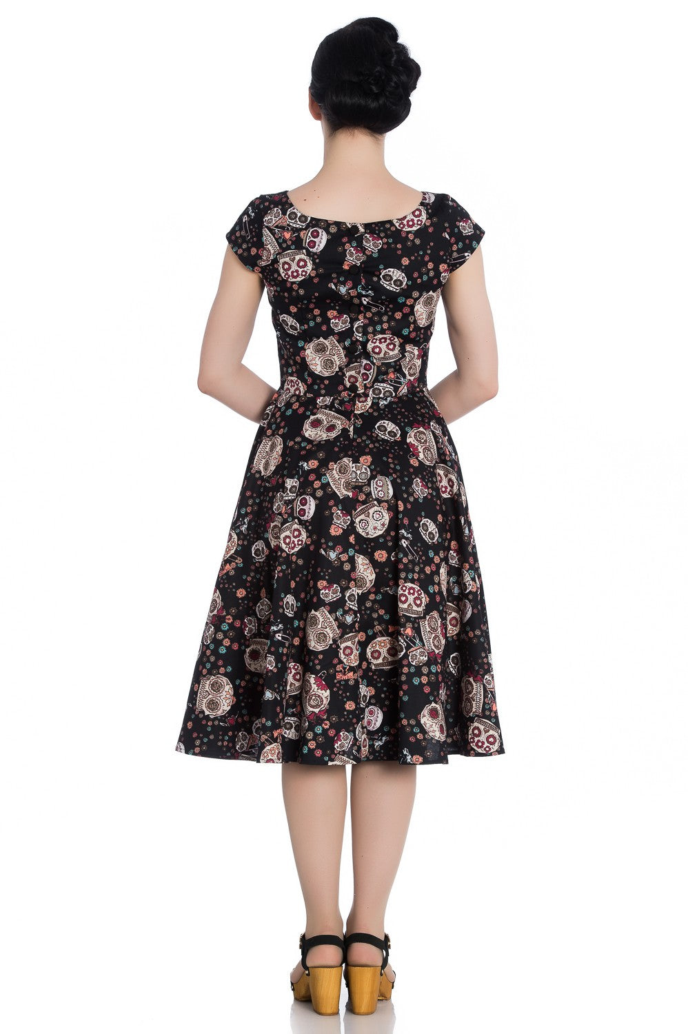 Idaho Black Sugar Skull 50's Dress - Hell Bunny (Last Available)