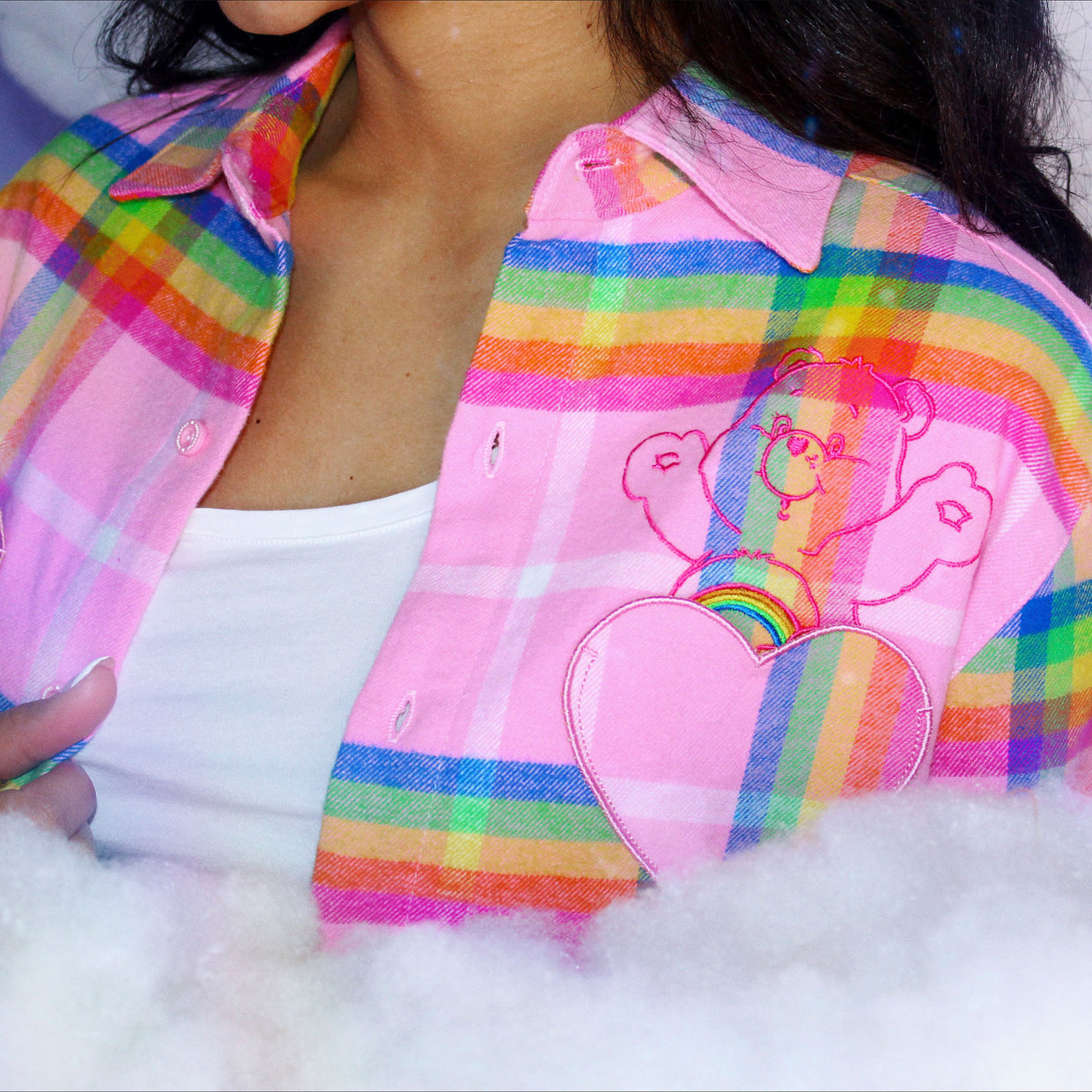 Care Bears Cheer Bear Flannel Shirt - Cakeworthy