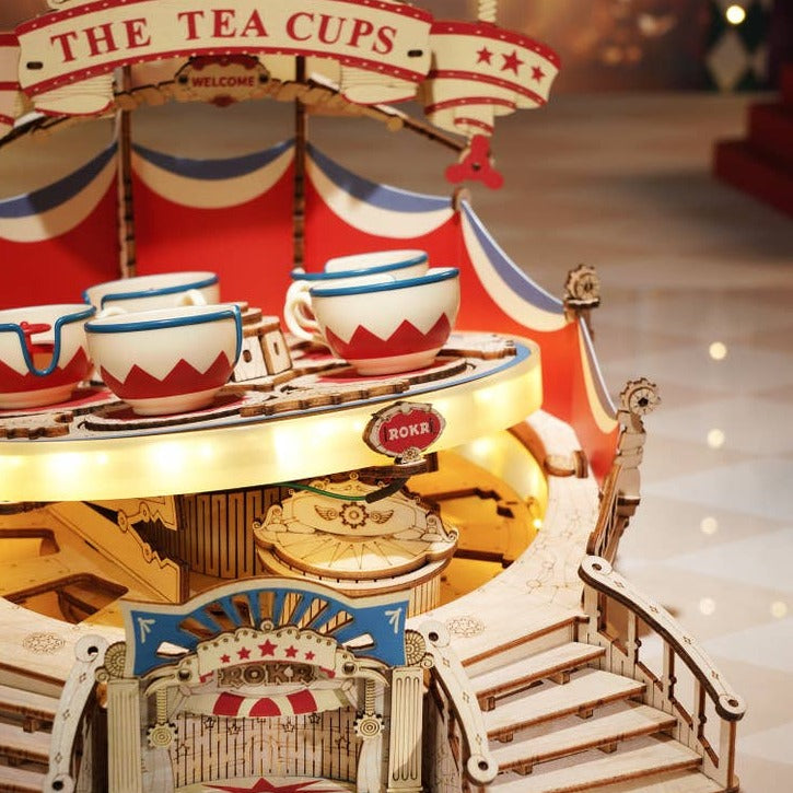 Electro-Mechanical Wooden Puzzle: Tilt-A-Whirl - Hands Craft