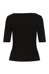 Philipa Black 3/4 Length Sleeved Top - Hell Bunny (Last Available)