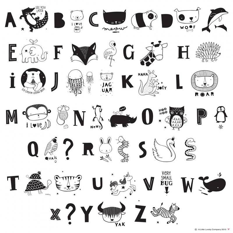 A5 & A4 Lightbox letter ABC Animal Set - A Little Lovely Company