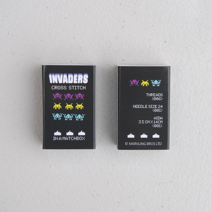 Invaders Mini Cross Stitch Kit In A Matchbox - Marvling Bros