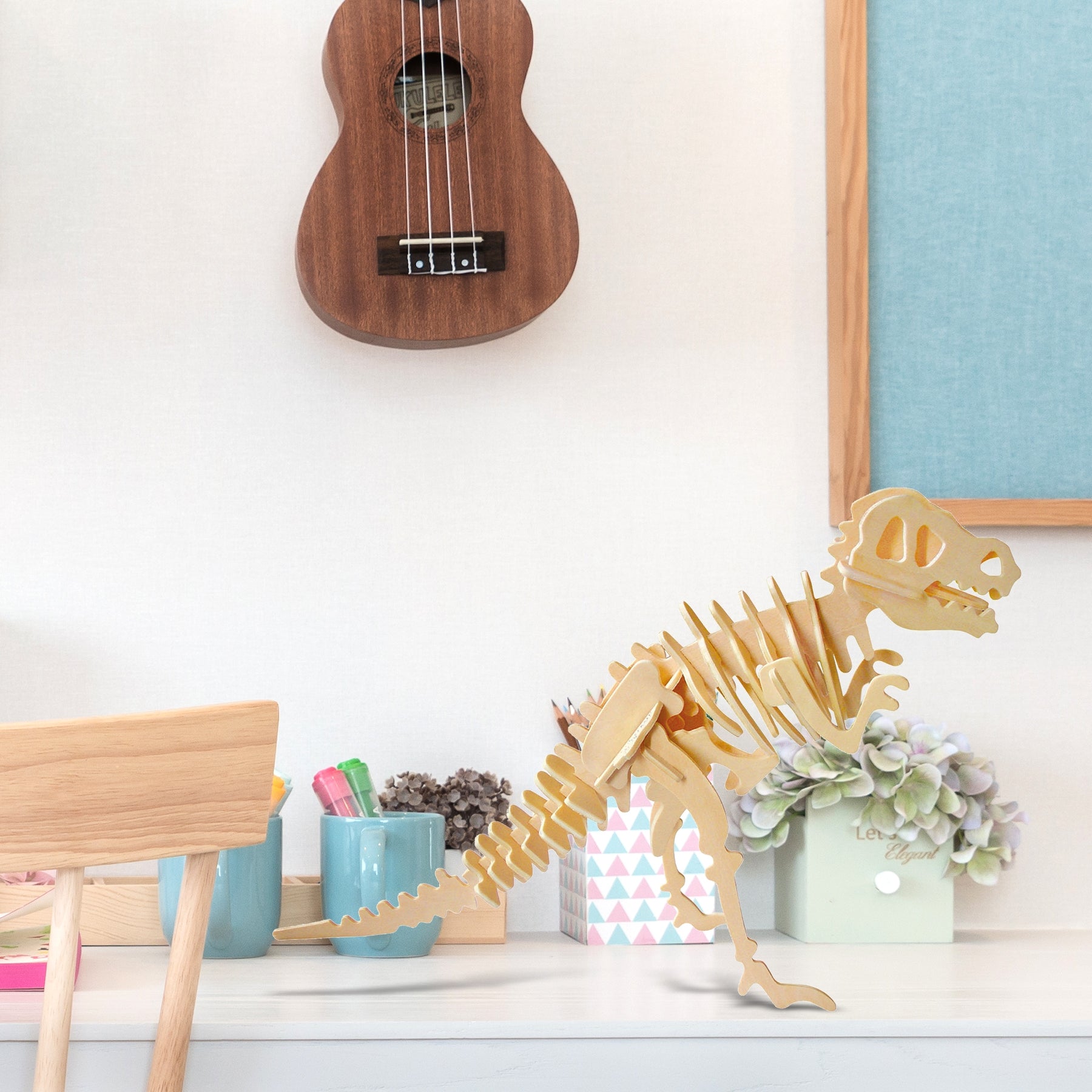 DIY 3D Wooden Puzzle 6 ct, Dinosaur - Hands Craft (Last Available)