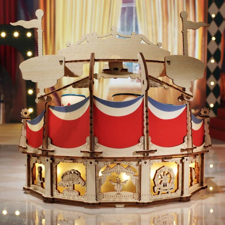Electro-Mechanical Wooden Puzzle: Tilt-A-Whirl - Hands Craft