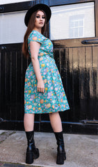 Pumpkin Patch Stretch Belted Tea Dress Halloween - Run & Fly