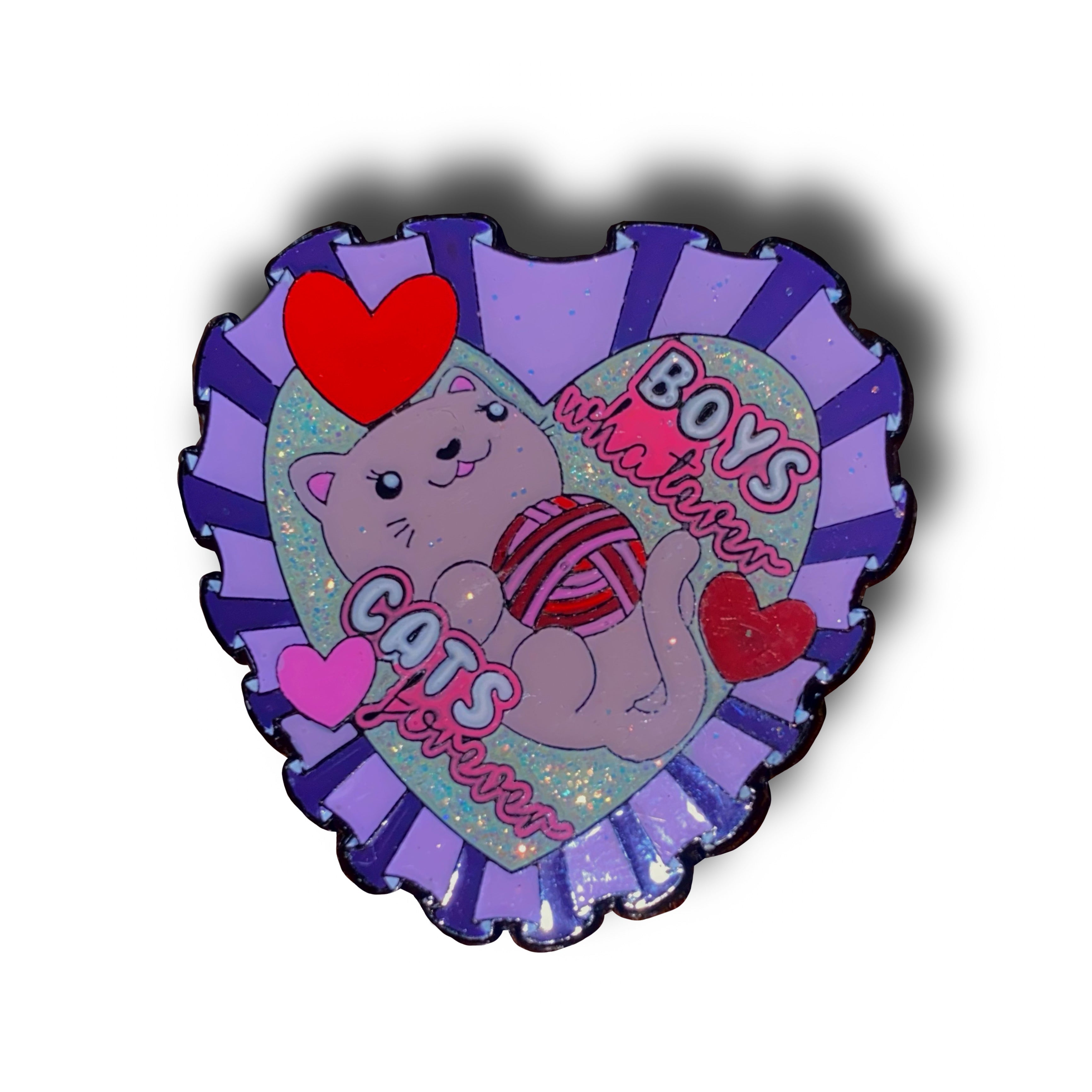 Boys Whatever Cats Forever Enamel Pin Badge