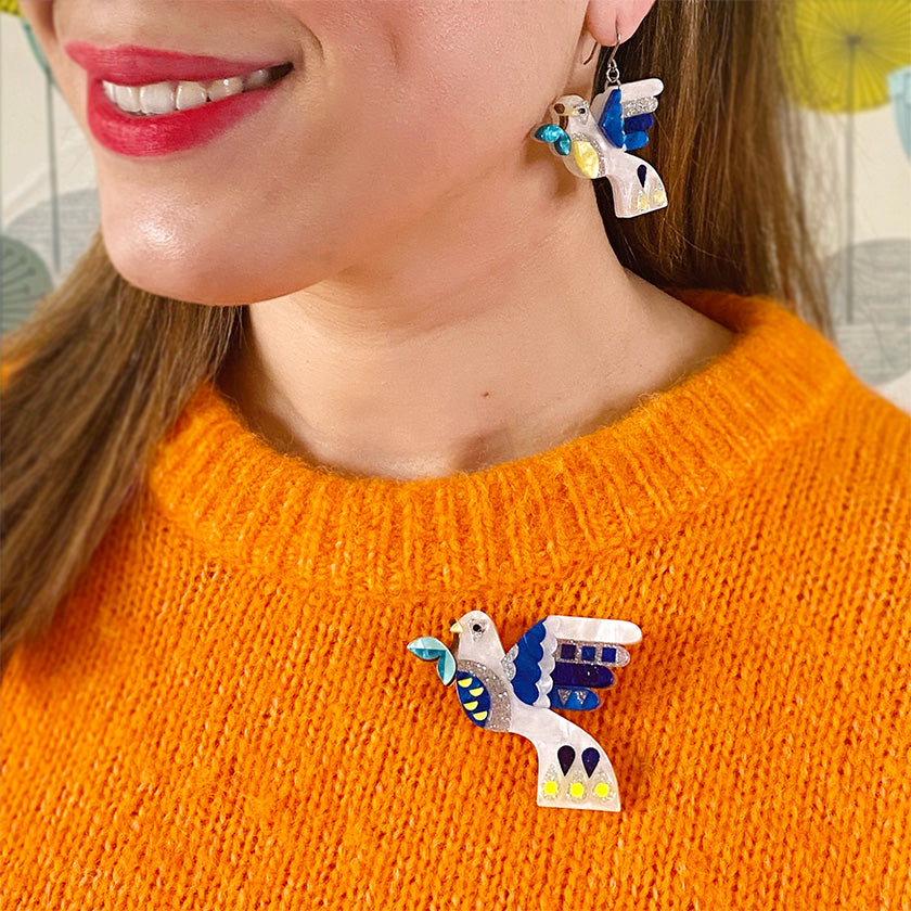 Peace & Love Drop Earrings - Erstwilder Modern Holiday (Last Available)