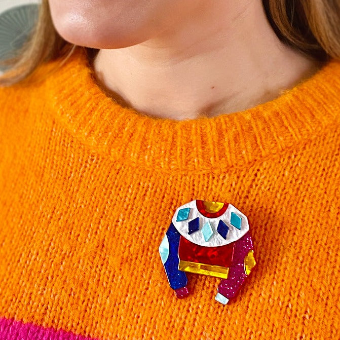 Seasonal Sweater Brooch - Erstwilder Modern Holiday