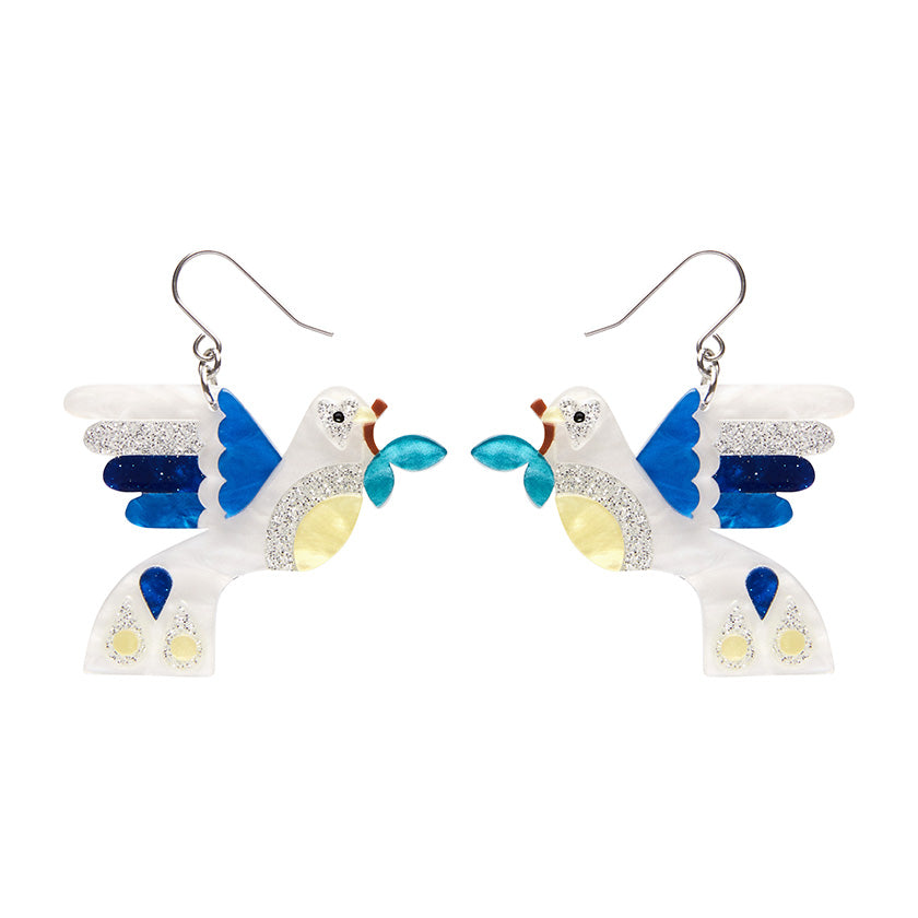 Peace & Love Drop Earrings - Erstwilder Modern Holiday (Last Available)