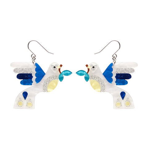 Peace & Love Drop Earrings - Erstwilder Modern Holiday (Last Available)