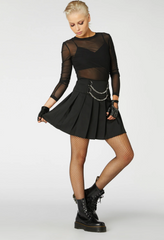 Punk Chain Pleated Skirt - Dangerfield