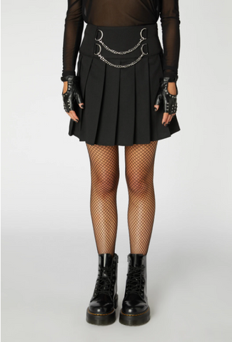 Punk Chain Pleated Skirt - Dangerfield