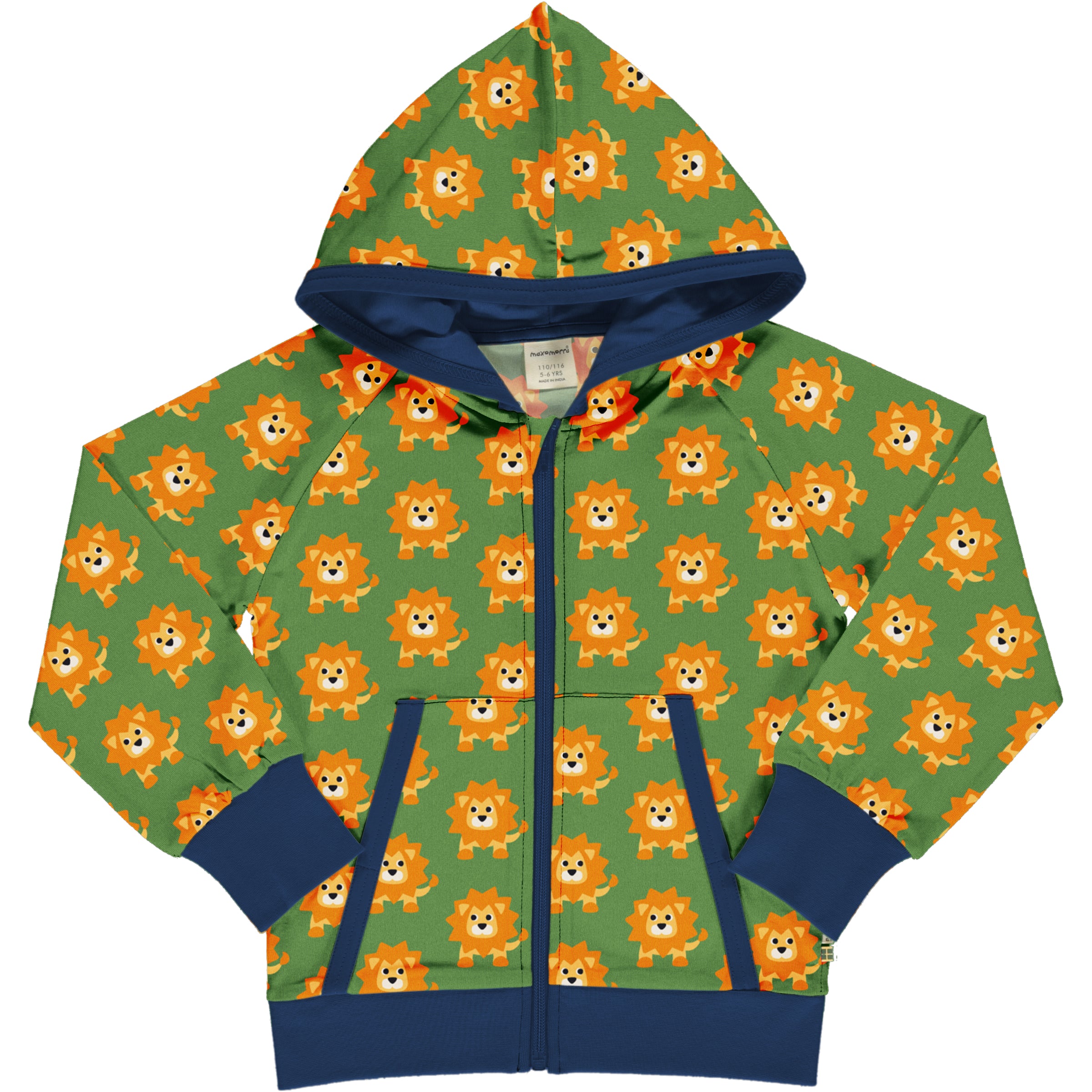 Children's Lion 2 Zip Hoodie - Maxomorra (Last Available)