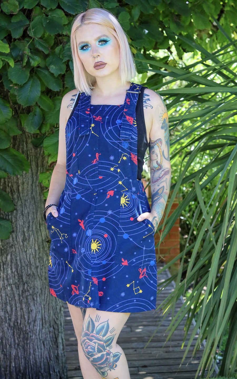 Space Outta This World Twill Pinafore - Run & Fly (Last Available)